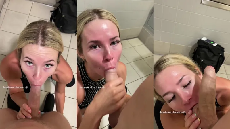 Quickie In The Airport Bathroom Stalls - JessieandJackso