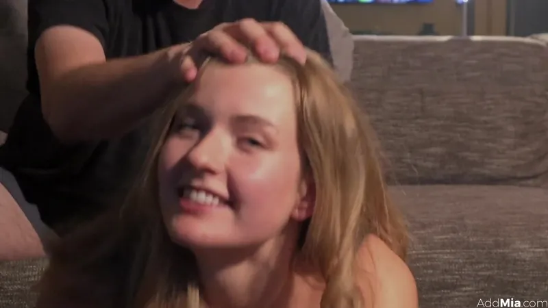 Teen Mia Melano Hot Blowjob On The Sofa