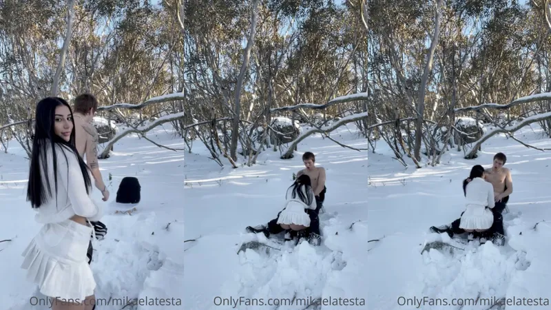 Mikaela Testa Outdoor Blowjob In The Snow