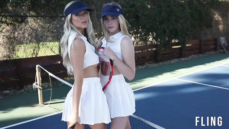 Grace Charis and Kaylee Killion Topless Tennis Photoshoot