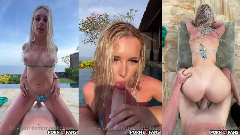 Blonde Hottie Khlo_x Poolside Sex Tape