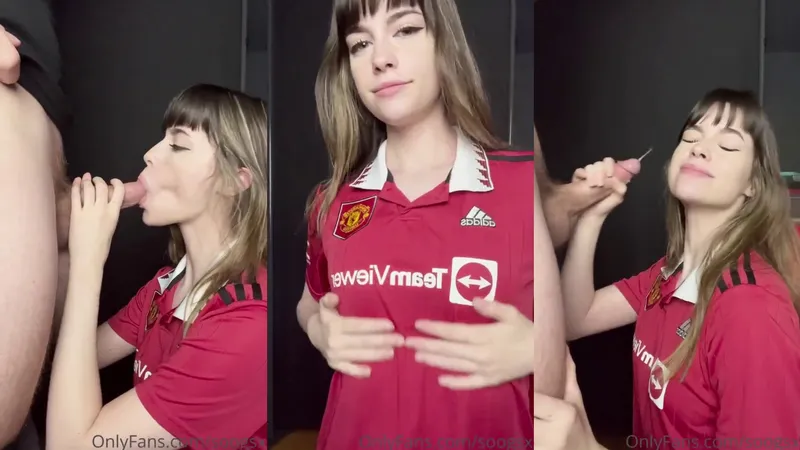 Petite Cutie Soogsx Blowjob Video Wearing Football T-shirt