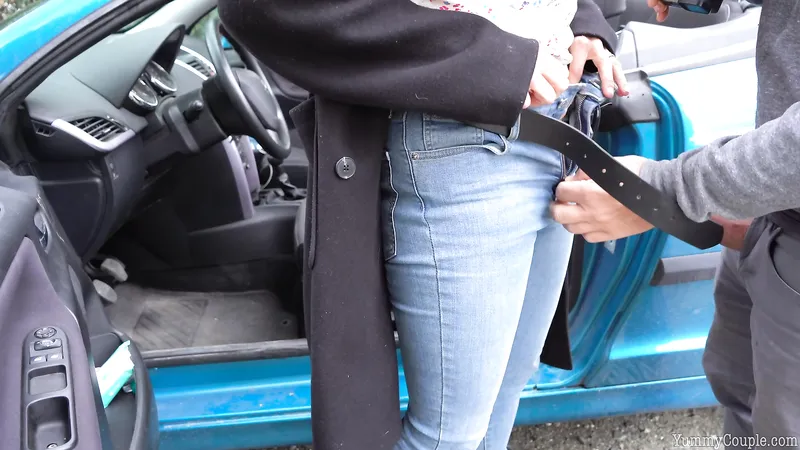 Car Sex With Hot Blonde MILF Yummy Couple