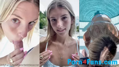 Freckled Teen Amber Bambie Outdoor Sextape By The Pool