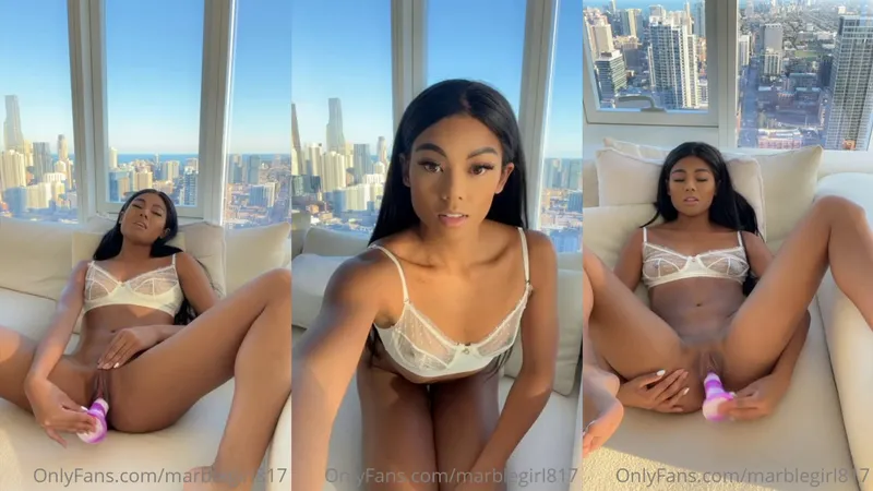 Beautiful Asian Girl Marbles Solo Dildo Pleasure