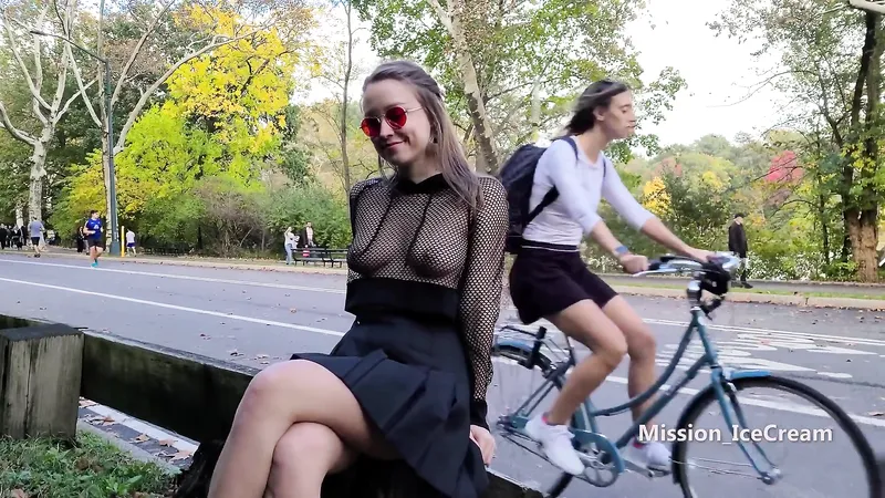 Cute MissionIceCream Nude In Public Park