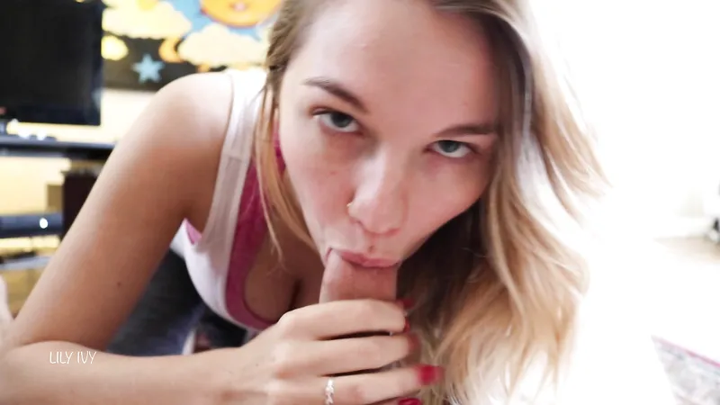 Adorable GF Lily Ivy Just LOVES Sucking and Jerking My Cock