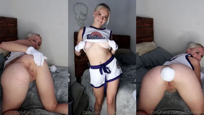 Hot Cheerleader Addison Ivy Fluffy Buttplug Video Leaked