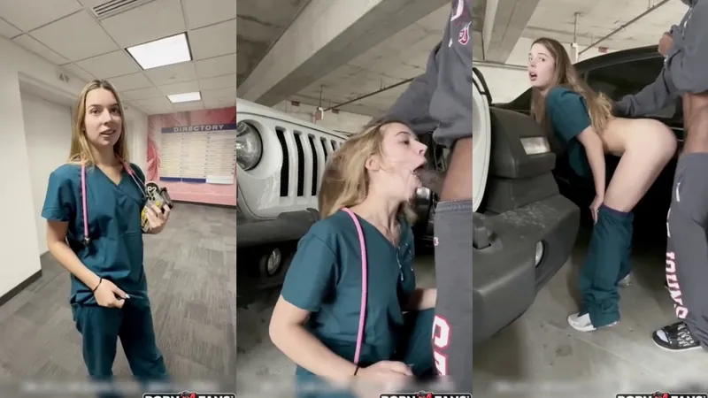 Hot Nurse Izzy_Swallows Fucked By Stranger In The Parking Lot