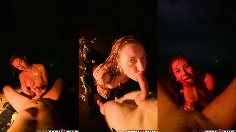 XoHannaJoy Gives A Blowjob By The Night Sea