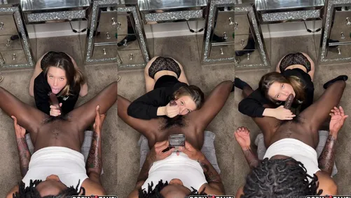 Sno Marie Gives Head On The Bathroom Floor