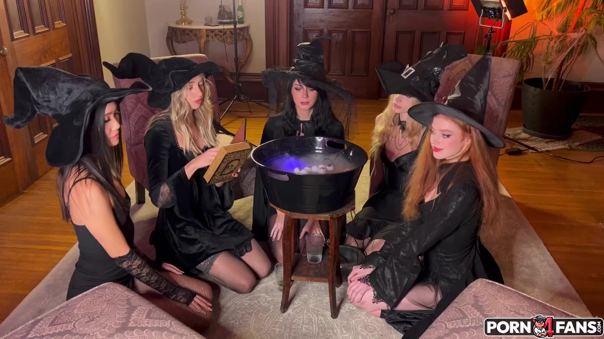 Lesbian Witches Have an OF Orgy | Porn4Fans