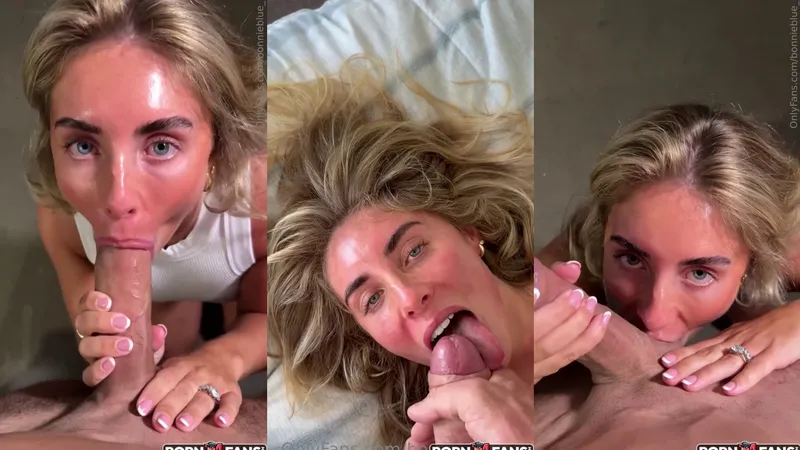 Horny Bonnie Blue Sucks A Big White Cock