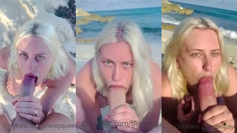 Blondyqueen69 POV Beach Blowjob Video