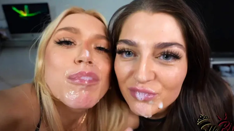 Elle Brooke And Katiedomsyou Devour Lucky Lad's Cock