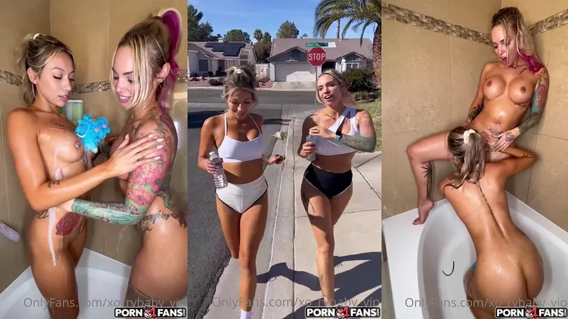 Victoria Lit Lesbian Hot Dildo Fuck In The Shower With RyBaby